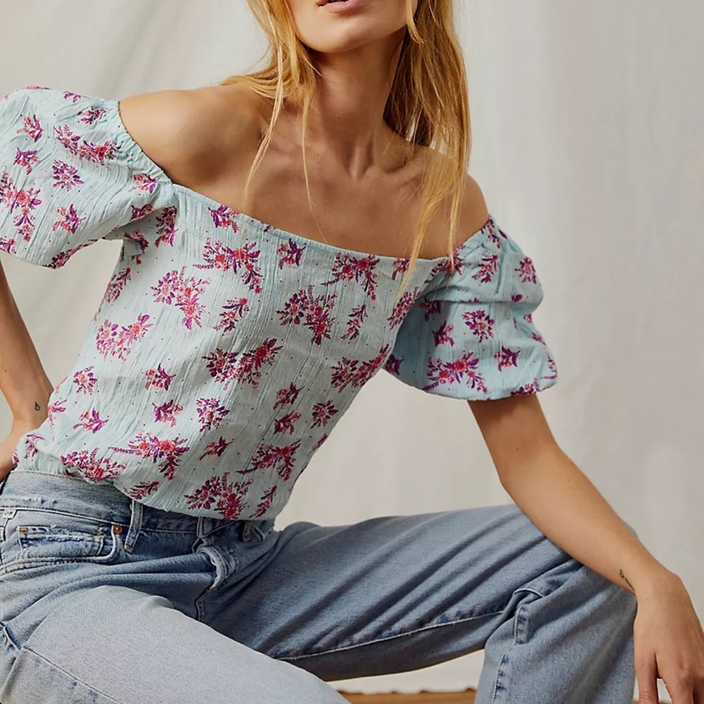 Free People Intimately Angela Floral Bodysuit NWOT XS